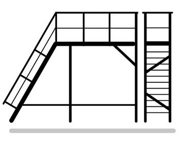 Trapper med plattform, frittstående og uttrekkbare