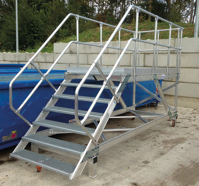 Mobil plattformtrapp, enkeltsidig adkomst